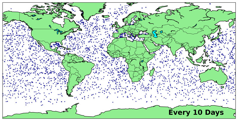 Coverage of Argo Profiling Floats